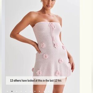 Meshki Connelly strapless crochet mini dress